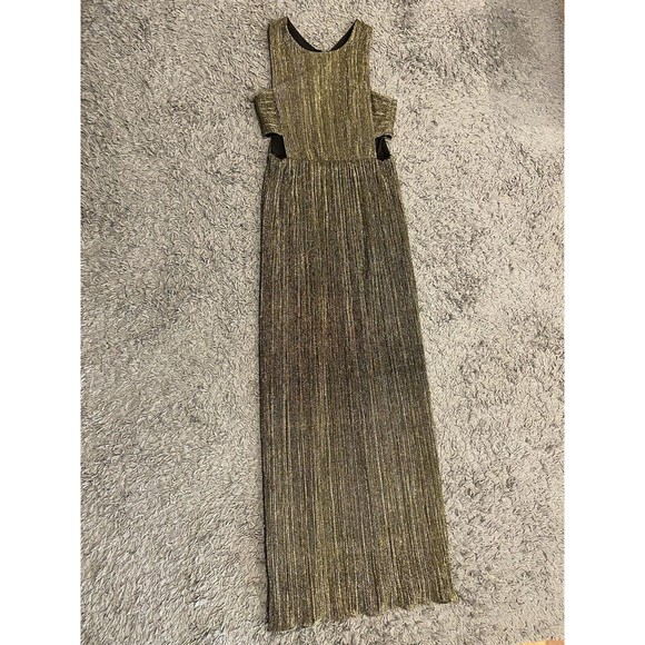 BCBGMAXAZRIA NEW Gold Shimmer Metallic Evening Gown Size XL - Picture 7 of 15